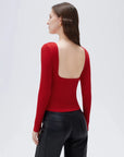 SUUKSESS Women Backless Going Out Tops Padded Modal Basic Long Sleeve Shirts-SUUKSESS-SUUKSESS