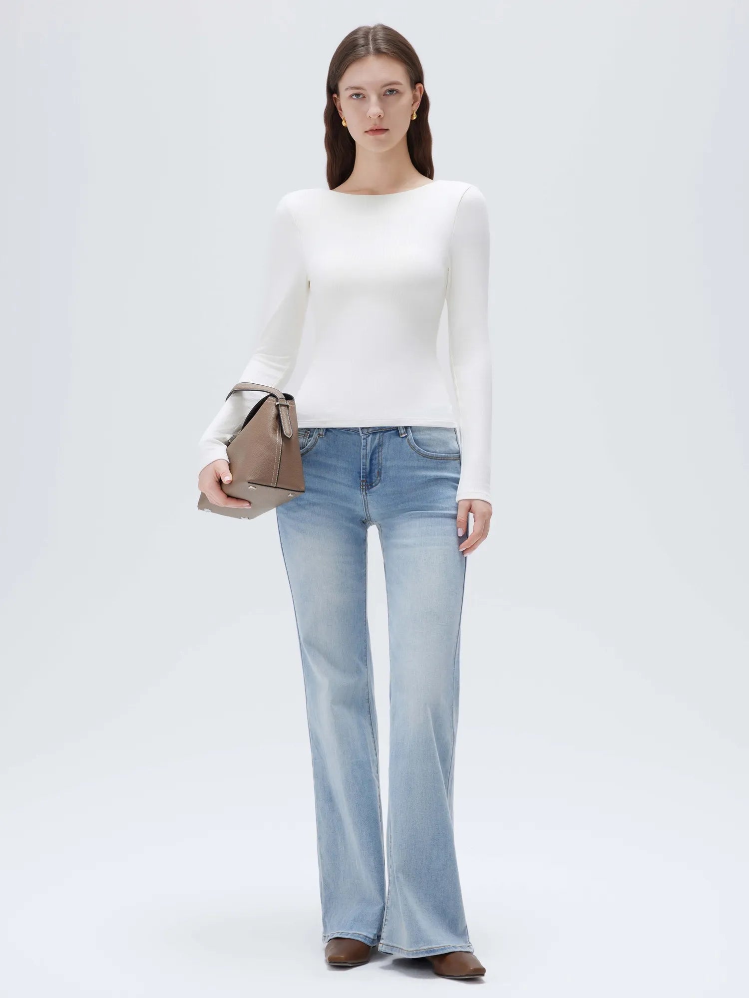 SUUKSESS Women Backless Going Out Tops Padded Modal Basic Long Sleeve Shirts-SUUKSESS-SUUKSESS