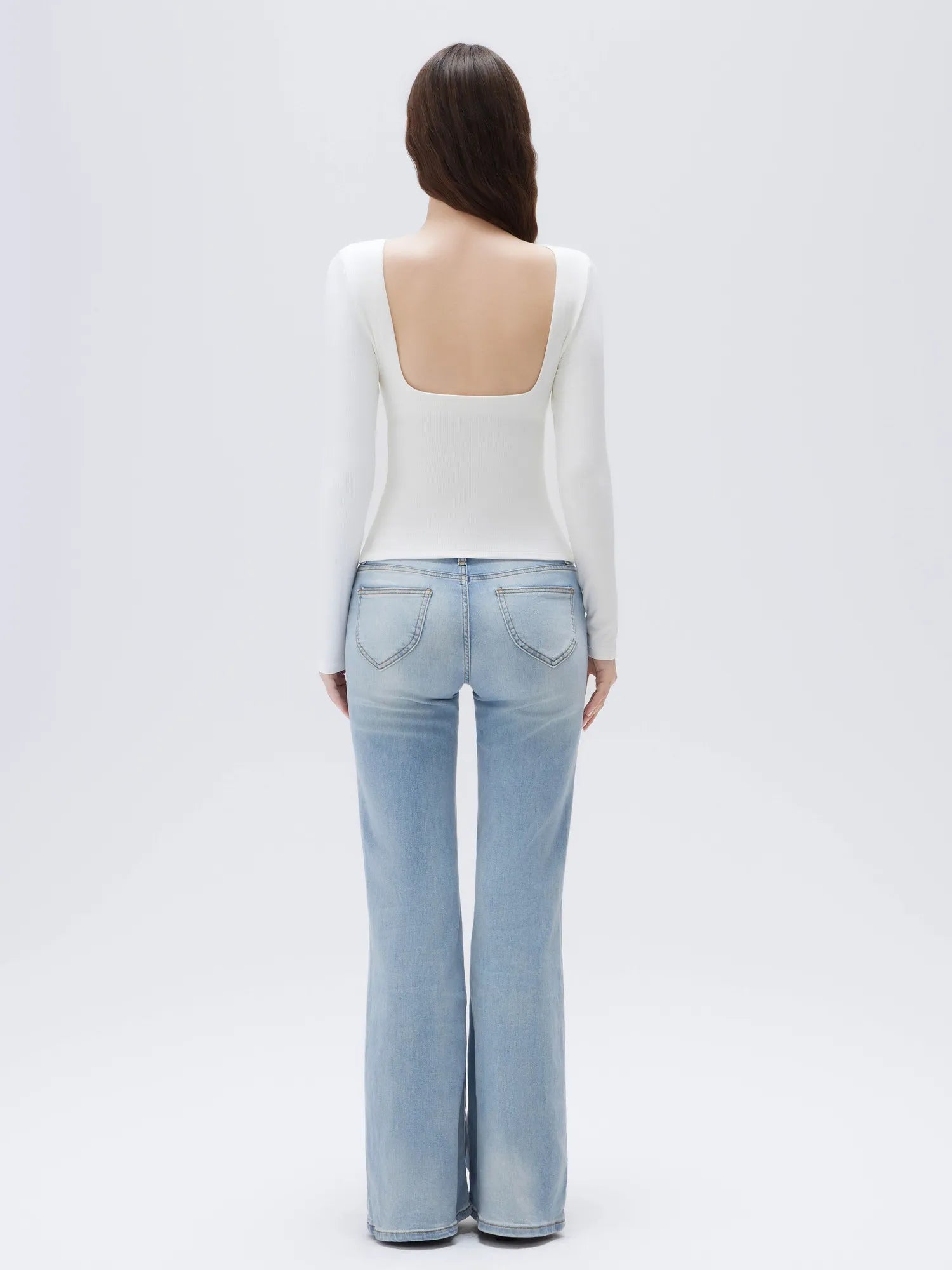 SUUKSESS Women Backless Going Out Tops Padded Modal Basic Long Sleeve Shirts-SUUKSESS-SUUKSESS
