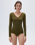 Cloud Cashmere Lace Shirt - Long Sleeve-Clothing-SUUKSESS-Olive-XS-SUUKSESS