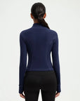 SUUKSESS Women Golden Full Zip Up Workout Cropped Jackets Lightweight Athletic Yoga Tops-SUUKSESS-SUUKSESS