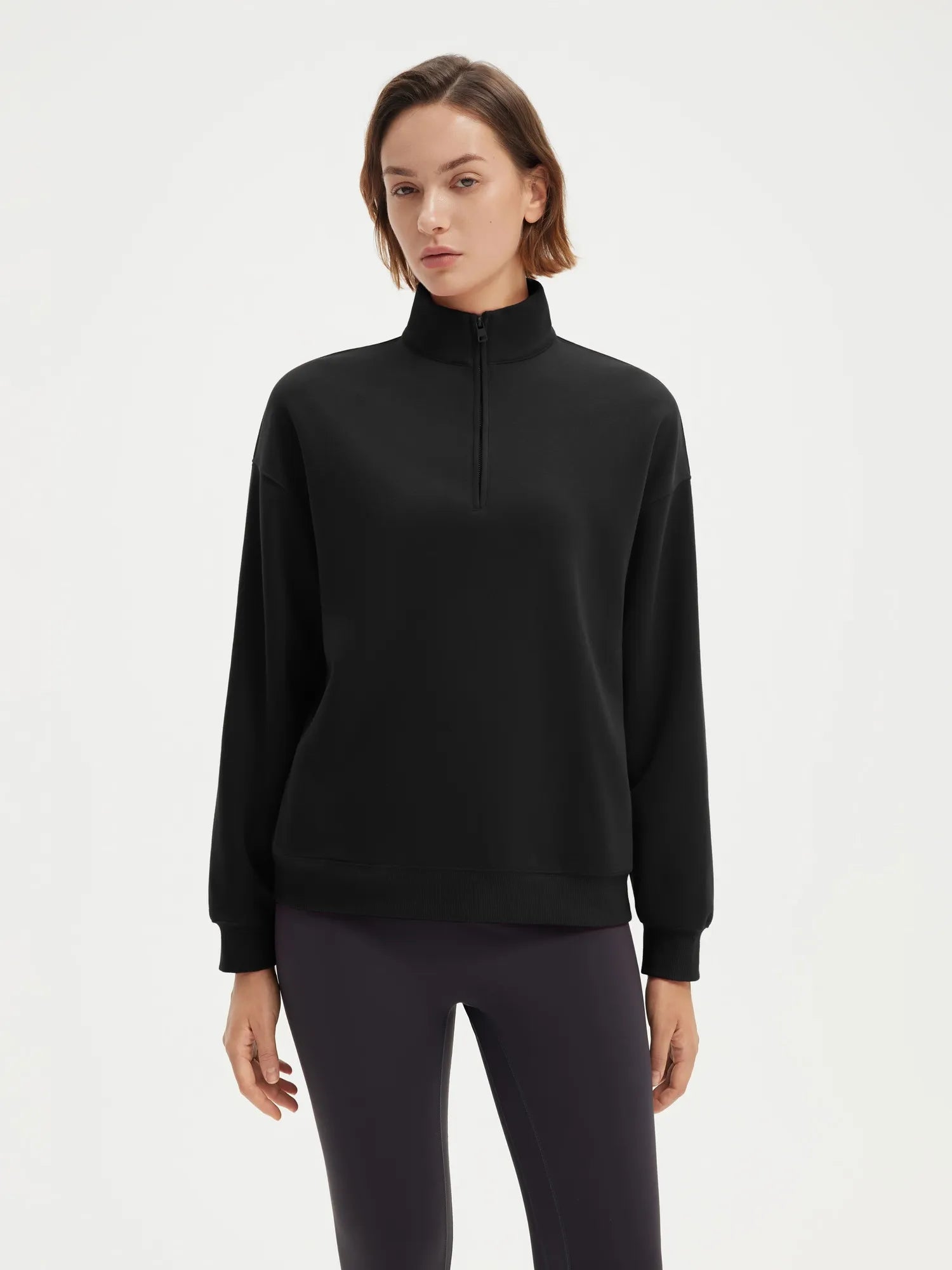 SUUKSESS Sweatshirts for Women Zipper Hoodies Fall Fashion Pullover Long Sleeve Shirts Thumb Holes Outfits Clothes-SUUKSESS-Black-XS-SUUKSESS