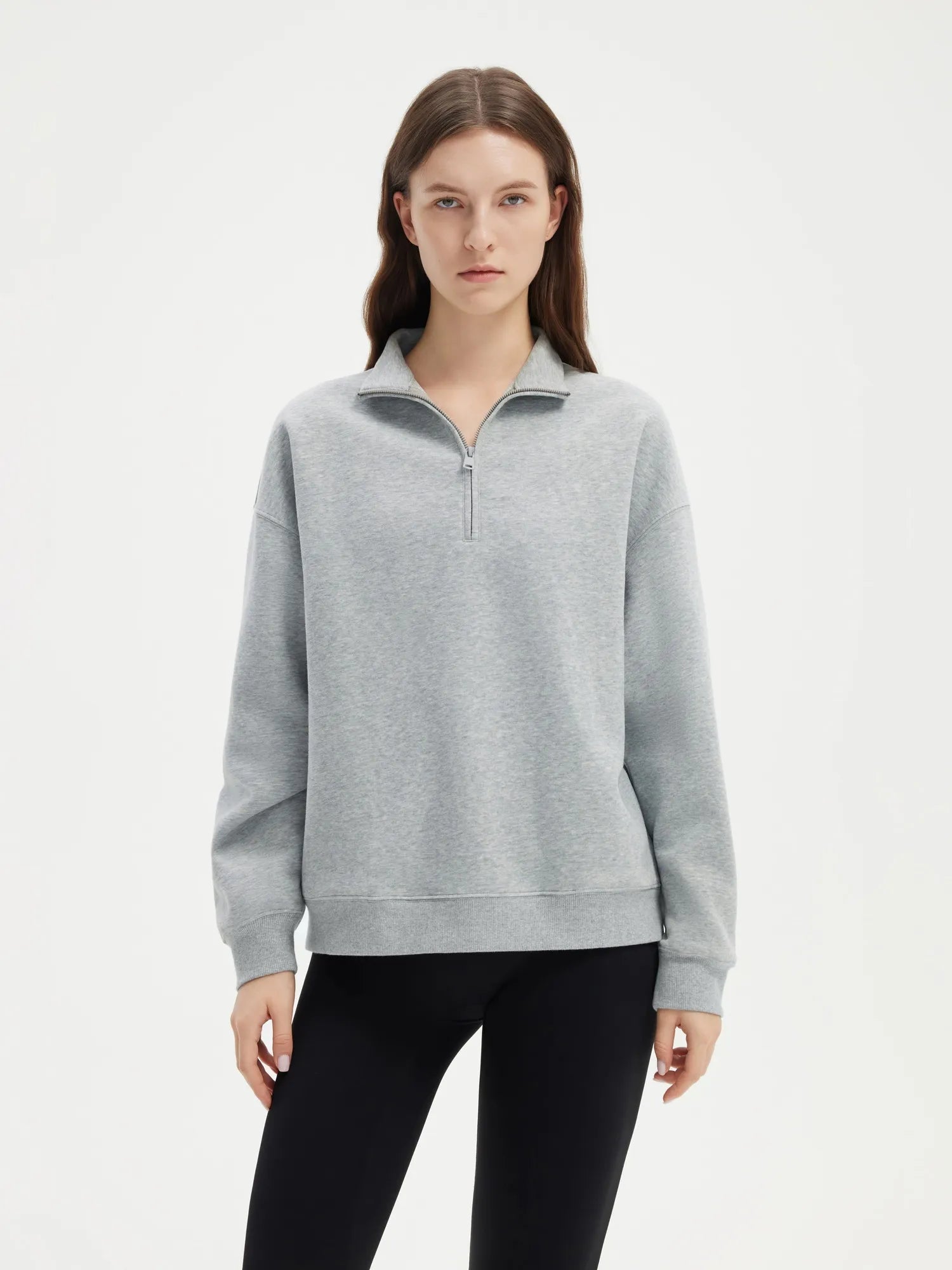 SUUKSESS Sweatshirts for Women Zipper Hoodies Fall Fashion Pullover Long Sleeve Shirts Thumb Holes Outfits Clothes-SUUKSESS-Grey-XS-SUUKSESS