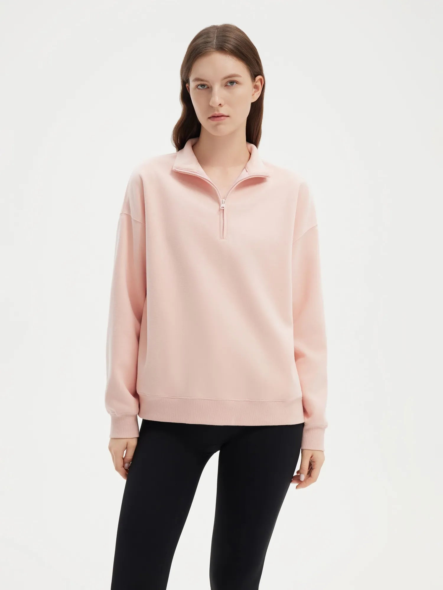 SUUKSESS Sweatshirts for Women Zipper Hoodies Fall Fashion Pullover Long Sleeve Shirts Thumb Holes Outfits Clothes-SUUKSESS-Light Pink-XS-SUUKSESS