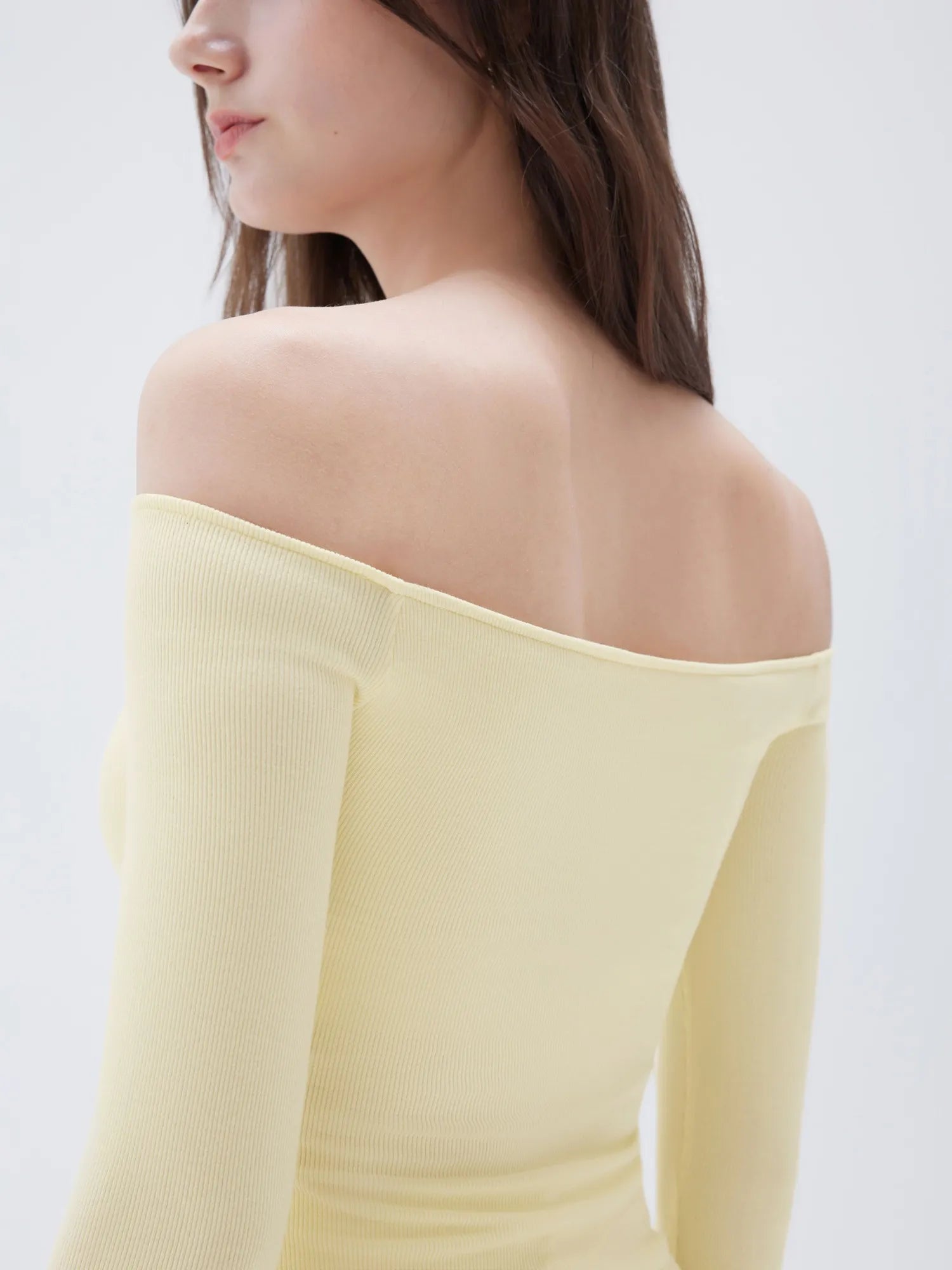 SUUKSESS Women Padded Off The Shoulder Tops Ribbed Long Sleeve Shirts Fall Basic-SUUKSESS-SUUKSESS