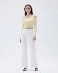 SUUKSESS Women Padded Off The Shoulder Tops Ribbed Long Sleeve Shirts Fall Basic-SUUKSESS-SUUKSESS
