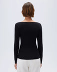 SUUKSESS Cloud Cashmere Women Basic Tops V Boat Neck Lace Long Sleeve Shirt