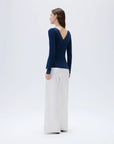 SUUKSESS Cloud Cashmere Women Basic Tops V Boat Neck Lace Long Sleeve Shirt