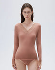 Cloud Cashmere Lace Shirt - Long Sleeve-Clothing-SUUKSESS-Dark Salmon-XS-SUUKSESS