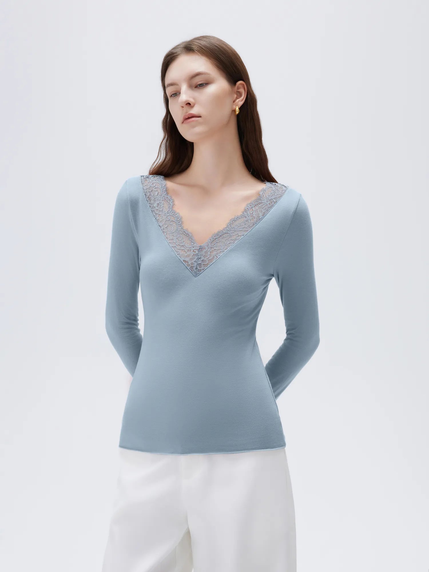 Cloud Cashmere Lace Shirt - Long Sleeve-Clothing-SUUKSESS-SUUKSESS