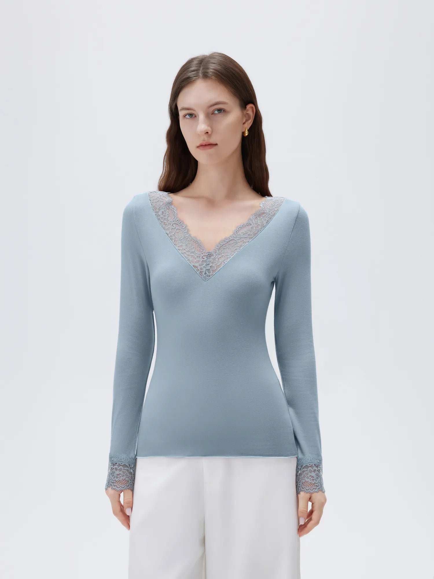 Cloud Cashmere Lace Shirt - Long Sleeve-Clothing-SUUKSESS-SUUKSESS