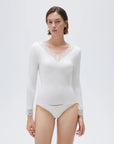 Cloud Cashmere Lace Shirt - Long Sleeve-Clothing-SUUKSESS-White-XS-SUUKSESS