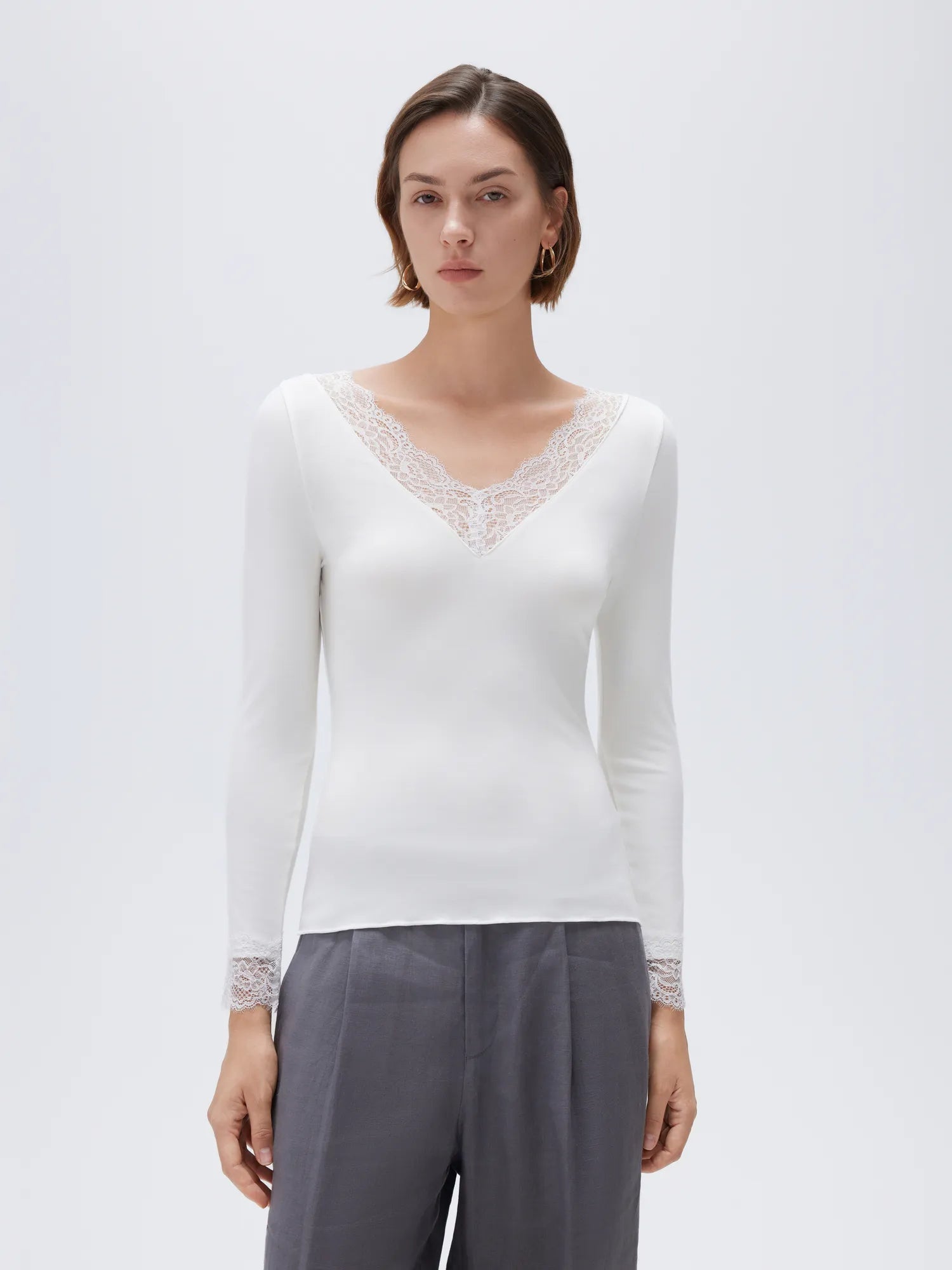Cloud Cashmere Lace Shirt - Long Sleeve-Clothing-SUUKSESS-SUUKSESS