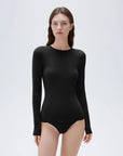 SUUKSESS Cloud Cashmere Women Crew Neck Fitted Long Sleeve Shirt Basic Knit Tops-SUUKSESS-SUUKSESS
