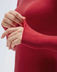 SUUKSESS Cloud Cashmere Women Crew Neck Fitted Long Sleeve Shirt Basic Knit Tops-SUUKSESS-SUUKSESS