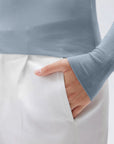 SUUKSESS Cloud Cashmere Women Crew Neck Fitted Long Sleeve Shirt Basic Knit Tops-SUUKSESS-SUUKSESS