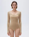 SUUKSESS Cloud Cashmere Women Scoop Neck Fitted Long Sleeve Shirt Basic Knit Tops-SUUKSESS-Terra-XS-SUUKSESS