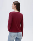 SUUKSESS Women Cotton Ribbed Long Sleeve Tops Button Down Crew Neck Lace Line Going Out Fitted Shirts-SUUKSESS-SUUKSESS