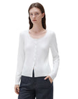 SUUKSESS Women Cotton Ribbed Long Sleeve Tops Button Down Crew Neck Lace Line Going Out Fitted Shirts-SUUKSESS-SUUKSESS