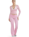 SUUKSESS Women Pilates Wrap Workout Cropped Top Ribbed Long Sleeve V Neck Tie Front Ballet Yoga Shrug Blouse-SUUKSESS-SUUKSESS
