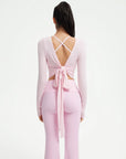 SUUKSESS Women Pilates Wrap Workout Cropped Top Ribbed Long Sleeve V Neck Tie Front Ballet Yoga Shrug Blouse-SUUKSESS-SUUKSESS