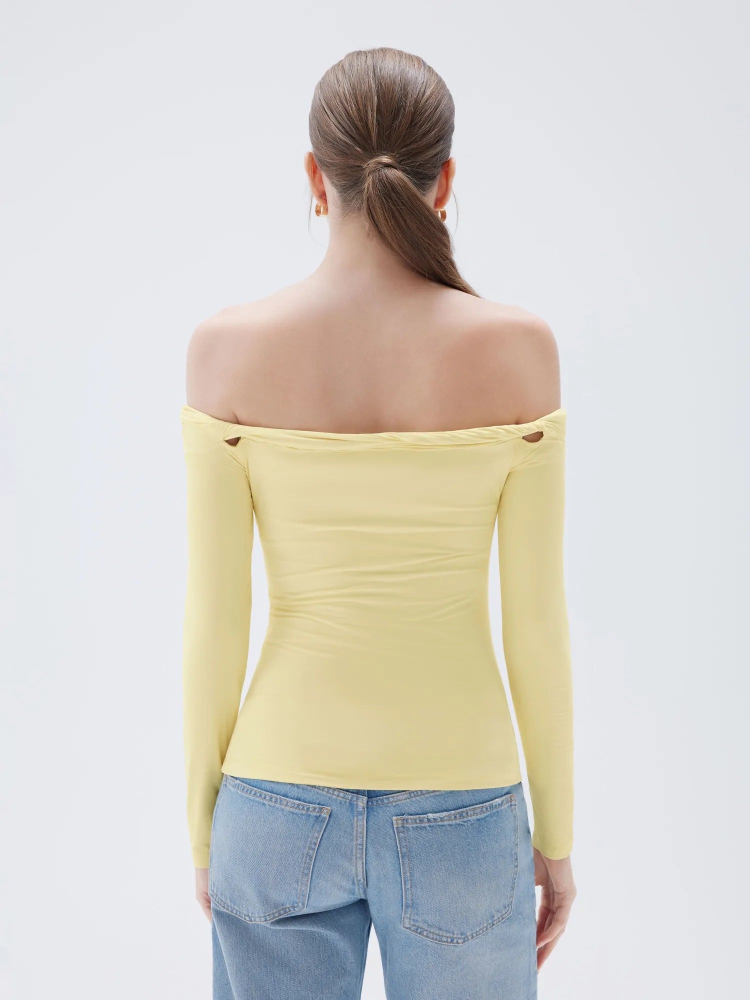 SUUKSESS Women Off The Shoulder Tops with Built in Bra Double Lined Going Out Fitted Basic Fall Shirts-SUUKSESS-SUUKSESS