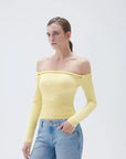 SUUKSESS Women Off The Shoulder Tops with Built in Bra Double Lined Going Out Fitted Basic Fall Shirts-SUUKSESS-SUUKSESS