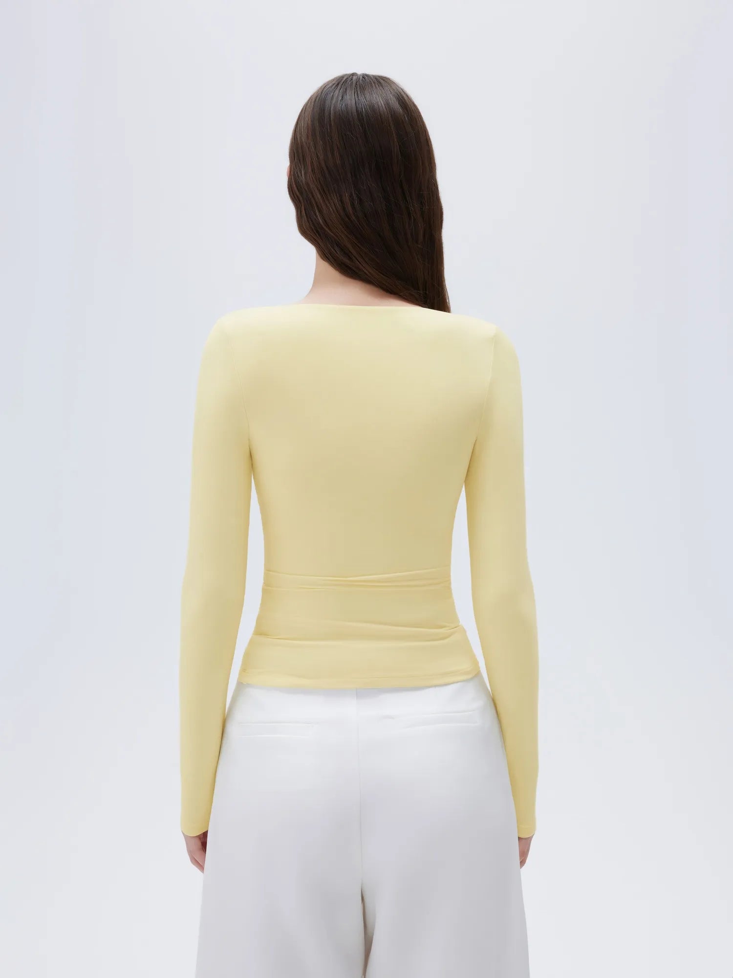 SUUKSESS Women Sexy V Neck Long Sleeve Shirts Double Lined Wrap Going Out Tops-SUUKSESS-SUUKSESS