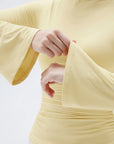 SUUKSESS Women Crew Neck Bell Sleeve Tops Double Lined Going Out Fitted Basic T Shirts-SUUKSESS-SUUKSESS