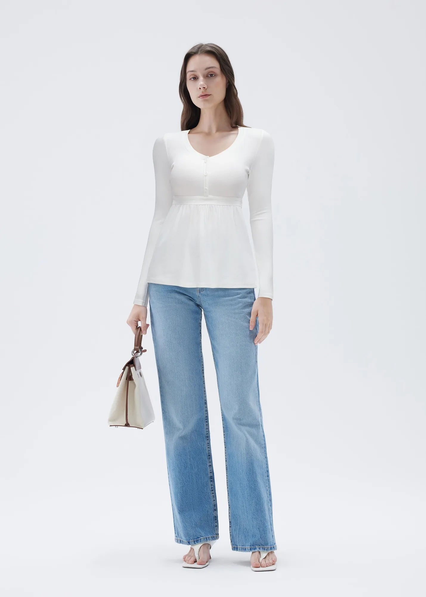 SUUKSESS Women Peplum Babydoll Tops Ribbed Long Sleeve Tunic Going Out Blouses-SUUKSESS-SUUKSESS