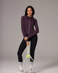 Golden Zip Up Athletic Tops Workout Jackets-SUUKSESS-SUUKSESS
