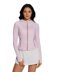 Golden Zip Up Athletic Tops Workout Jackets-SUUKSESS-SUUKSESS