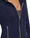 Golden Zip Up Athletic Tops Workout Jackets-SUUKSESS-SUUKSESS
