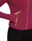 Golden Zip Up Athletic Tops Workout Jackets-SUUKSESS-SUUKSESS