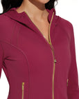 Golden Zip Up Athletic Tops Workout Jackets-SUUKSESS-SUUKSESS
