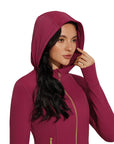 Golden Zip Up Athletic Tops Workout Jackets-SUUKSESS-SUUKSESS