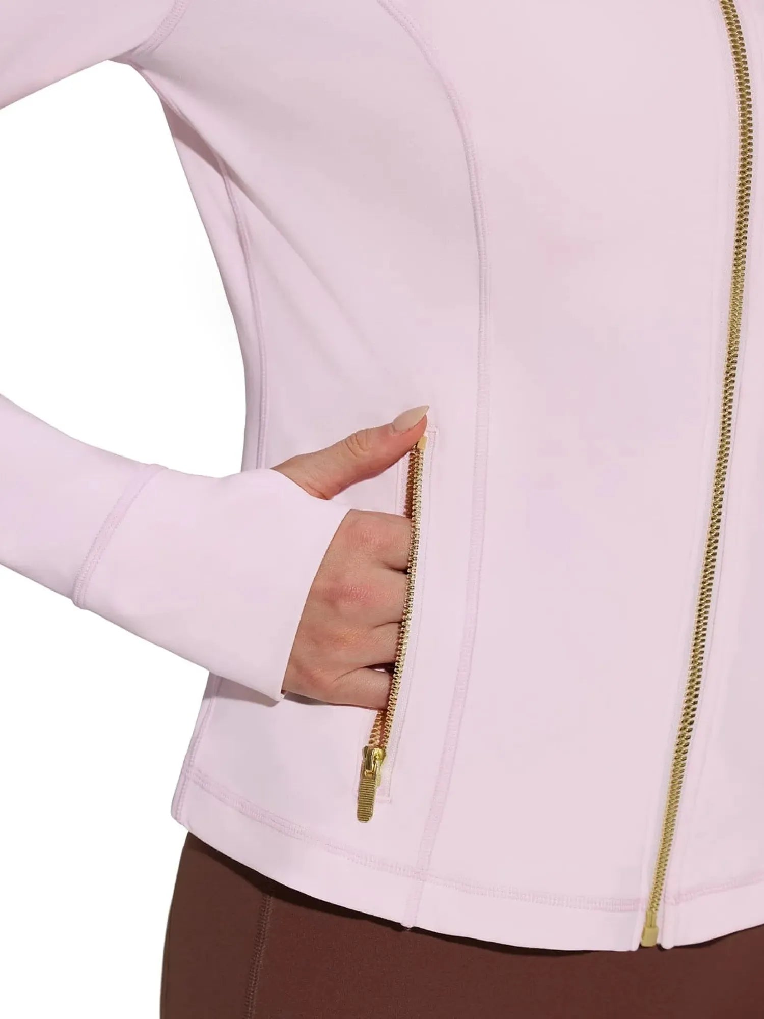 Golden Zip Up Workout Jackets-SUUKSESS-SUUKSESS