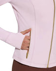 Golden Zip Up Workout Jackets-SUUKSESS-SUUKSESS