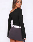 Off Shoulder Bell Long Sleeve-SUUKSESS-SUUKSESS
