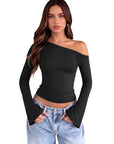 Off Shoulder Bell Long Sleeve-SUUKSESS-SUUKSESS