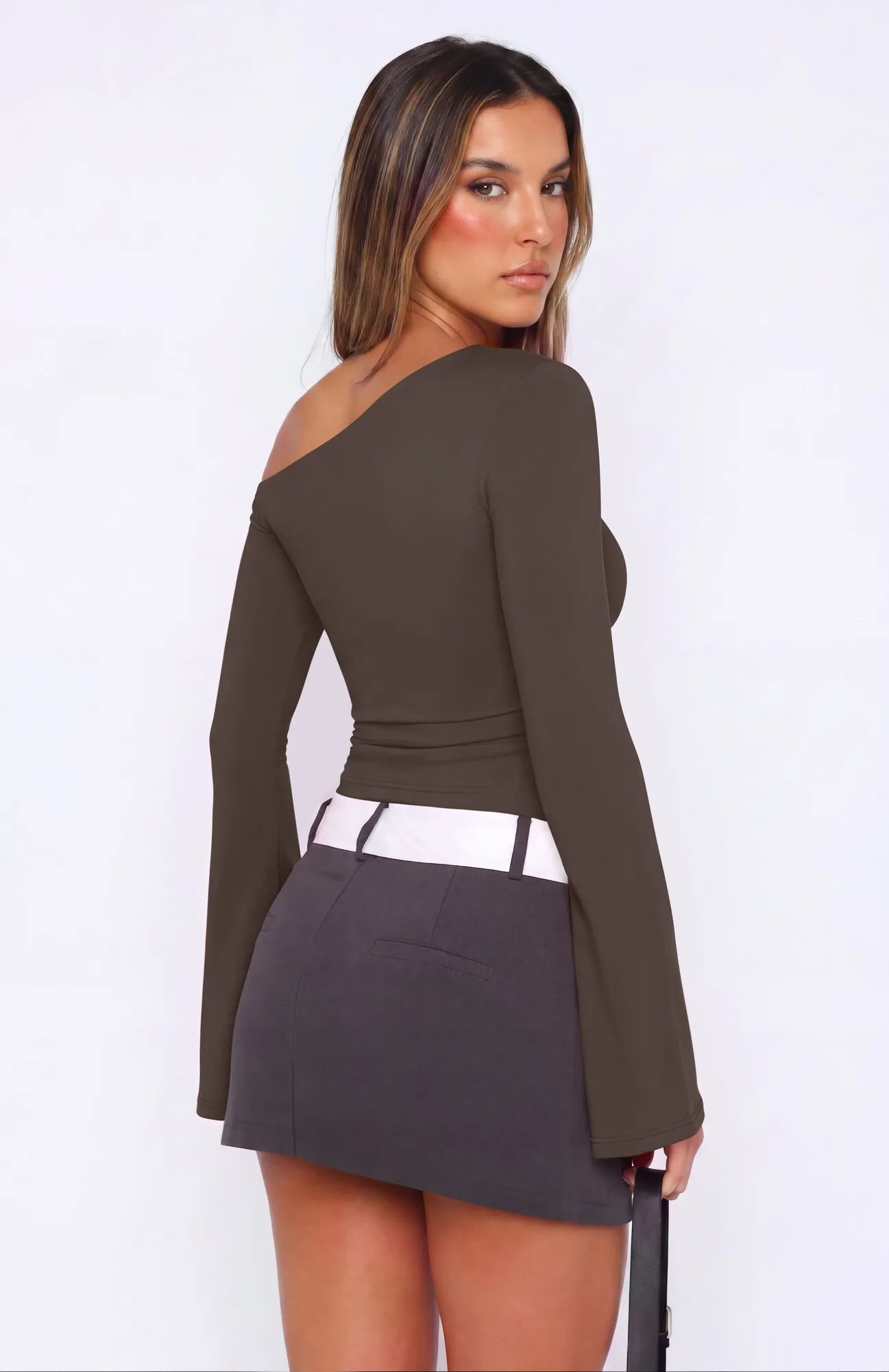 Off Shoulder Bell Long Sleeve-SUUKSESS-SUUKSESS