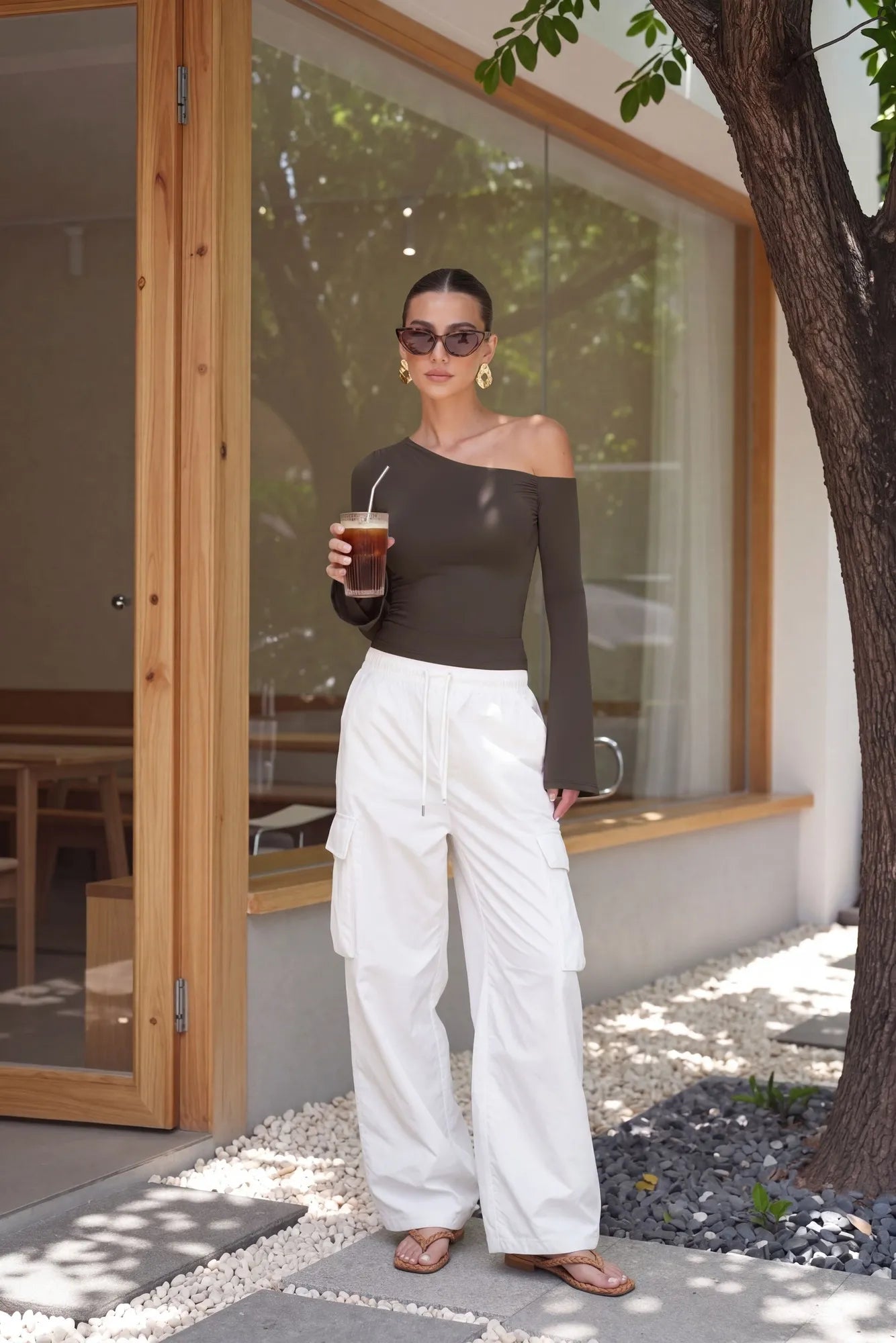 Off Shoulder Bell Long Sleeve-SUUKSESS-SUUKSESS