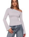 Off Shoulder Bell Long Sleeve-SUUKSESS-SUUKSESS
