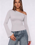 Off Shoulder Bell Long Sleeve-SUUKSESS-SUUKSESS