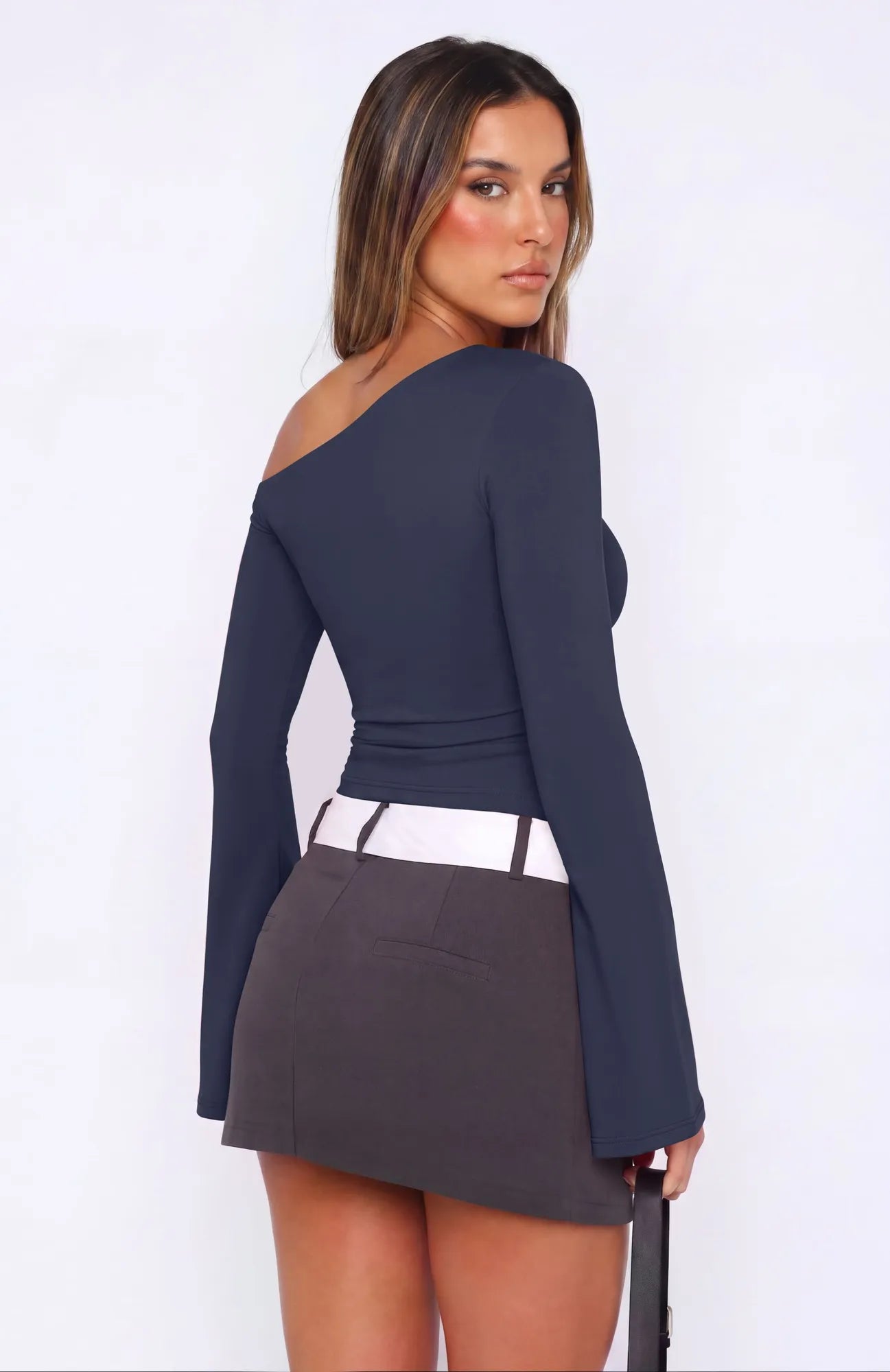 Off Shoulder Bell Long Sleeve-SUUKSESS-SUUKSESS