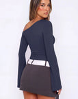 Off Shoulder Bell Long Sleeve-SUUKSESS-SUUKSESS