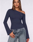 Off Shoulder Bell Long Sleeve-SUUKSESS-SUUKSESS