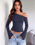 Off Shoulder Bell Long Sleeve-SUUKSESS-SUUKSESS