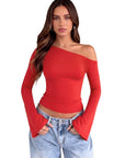 Off Shoulder Bell Long Sleeve-SUUKSESS-SUUKSESS