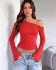Off Shoulder Bell Long Sleeve-SUUKSESS-SUUKSESS